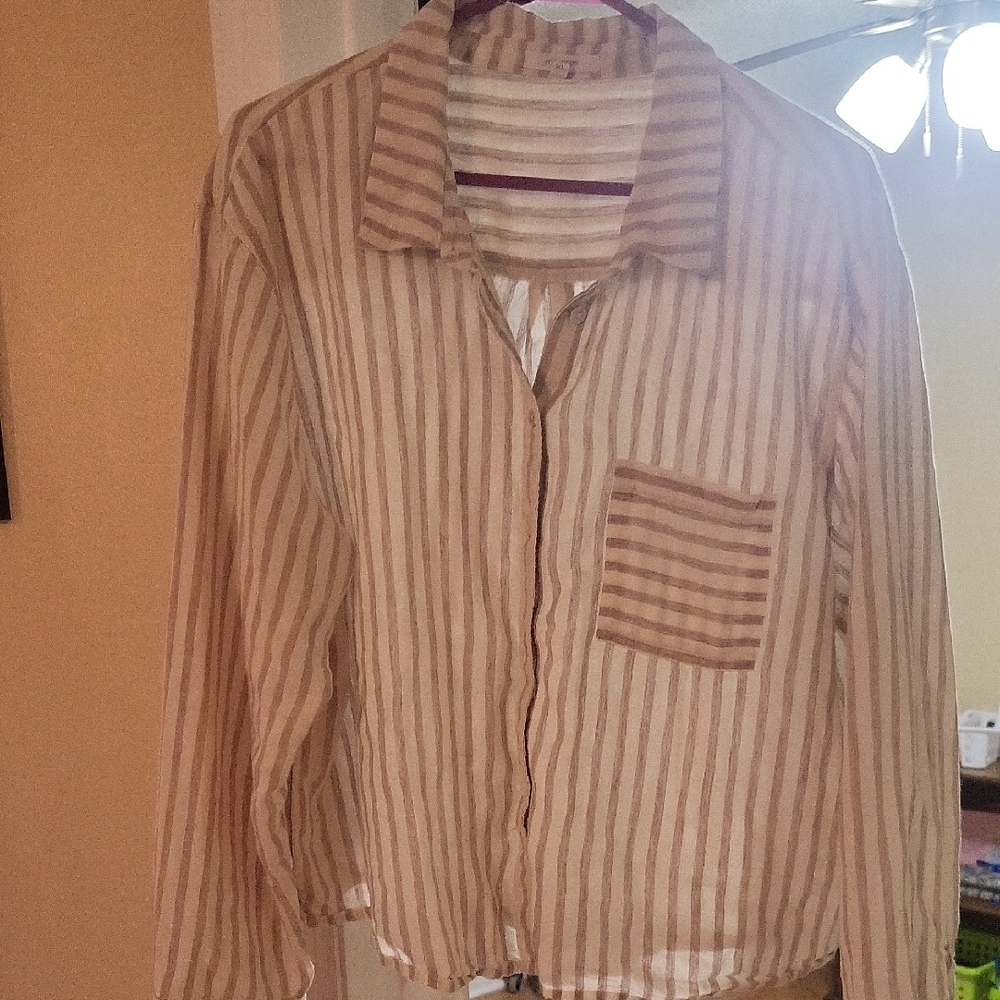 Maurice's Striped Linen Blend Women's Shirt